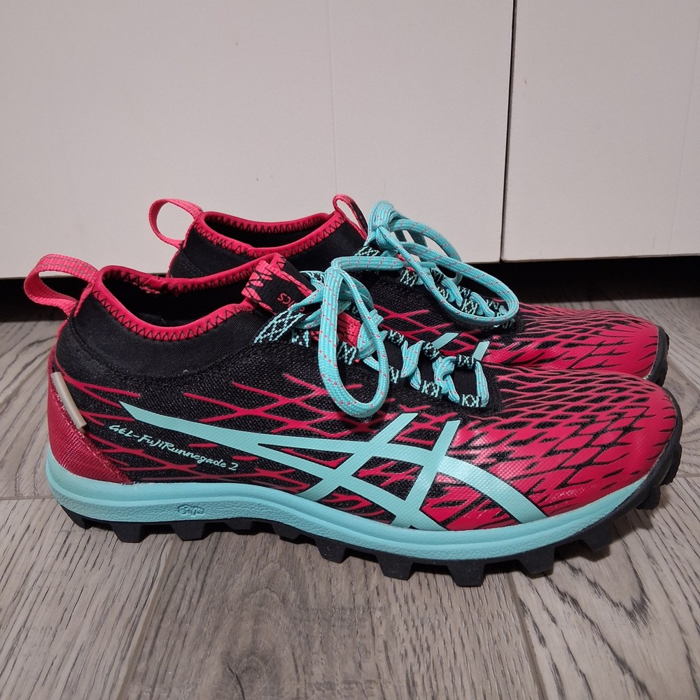Asics Gel-FujiRunnegade 2 Womens Trail Running Shoes Pink Blue T683N Sz 7.5